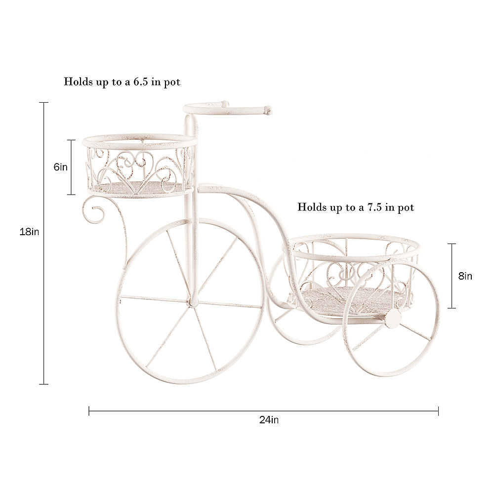 Best Buy: Nature Spring Tricycle Two Plant Stand Antique White 583543OGE