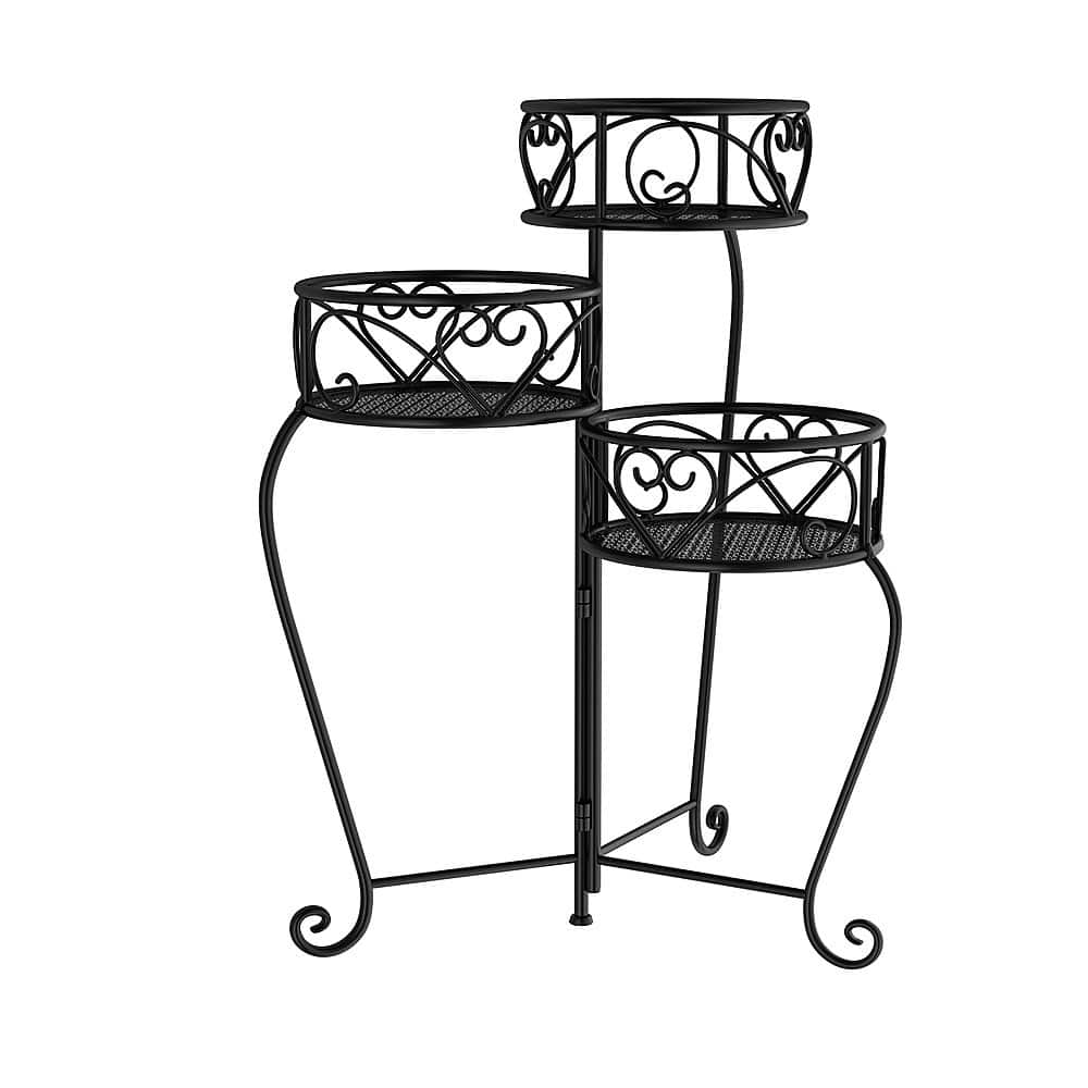 Best Buy: Nature Spring 3-Tier Indoor or Outdoor Folding Wrought Iron ...