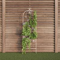 Garden Trellis- For Climbing Plants- Decorative Flower Stem Metal Panel by Nature Spring (Antique White) - Antique White - Alt_View_Standard_11