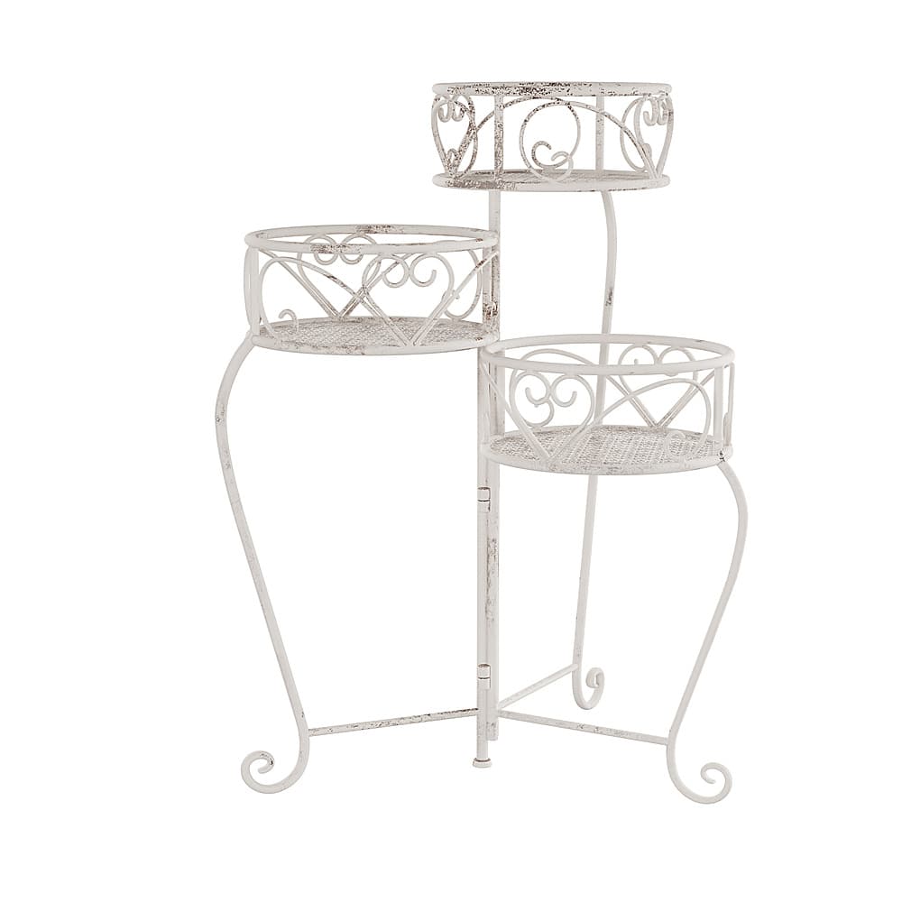 3Tier Indoor or Outdoor Folding Wrought Iron Metal Home and Garden