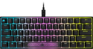 CORSAIR - K65 RGB 60% Wired Mechanical Cherry MX Speed Linear Keyswitches Gaming Keyboard with PBT Double-Shot Keycaps - Black - Front_Zoom