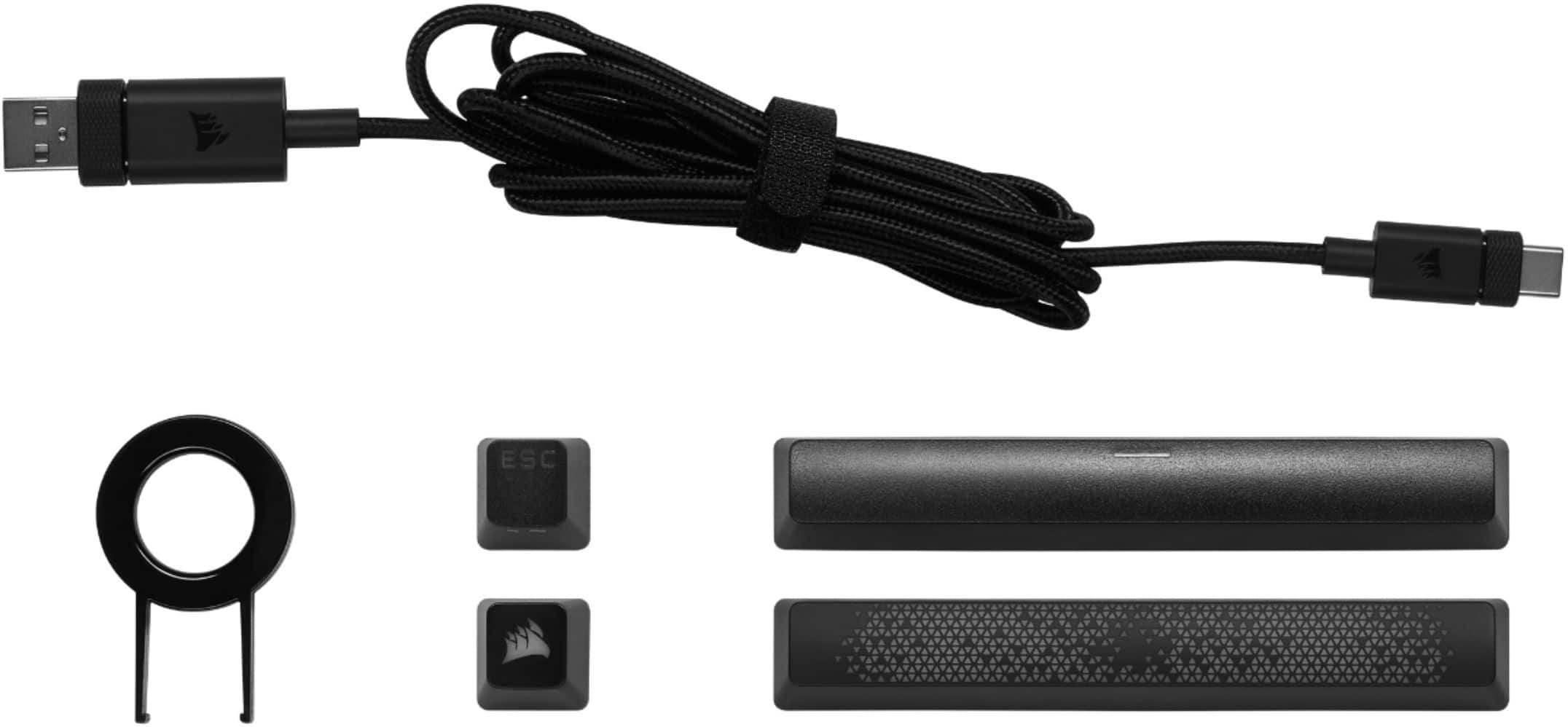 Alt View 16. CORSAIR - K65 RGB Mini Wired 60% Mechanical Cherry MX SPEED Linear Switch Gaming Keyboard with PBT Double-Shot Keycaps - Black.