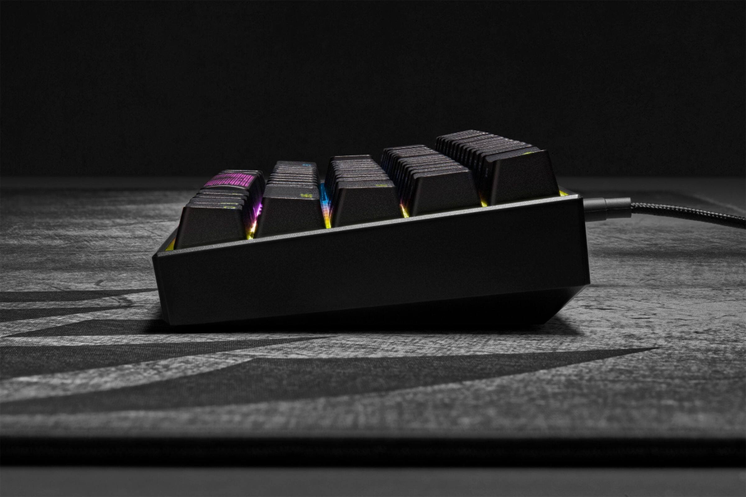 Alt View 19. CORSAIR - K65 RGB Mini Wired 60% Mechanical Cherry MX SPEED Linear Switch Gaming Keyboard with PBT Double-Shot Keycaps - Black.
