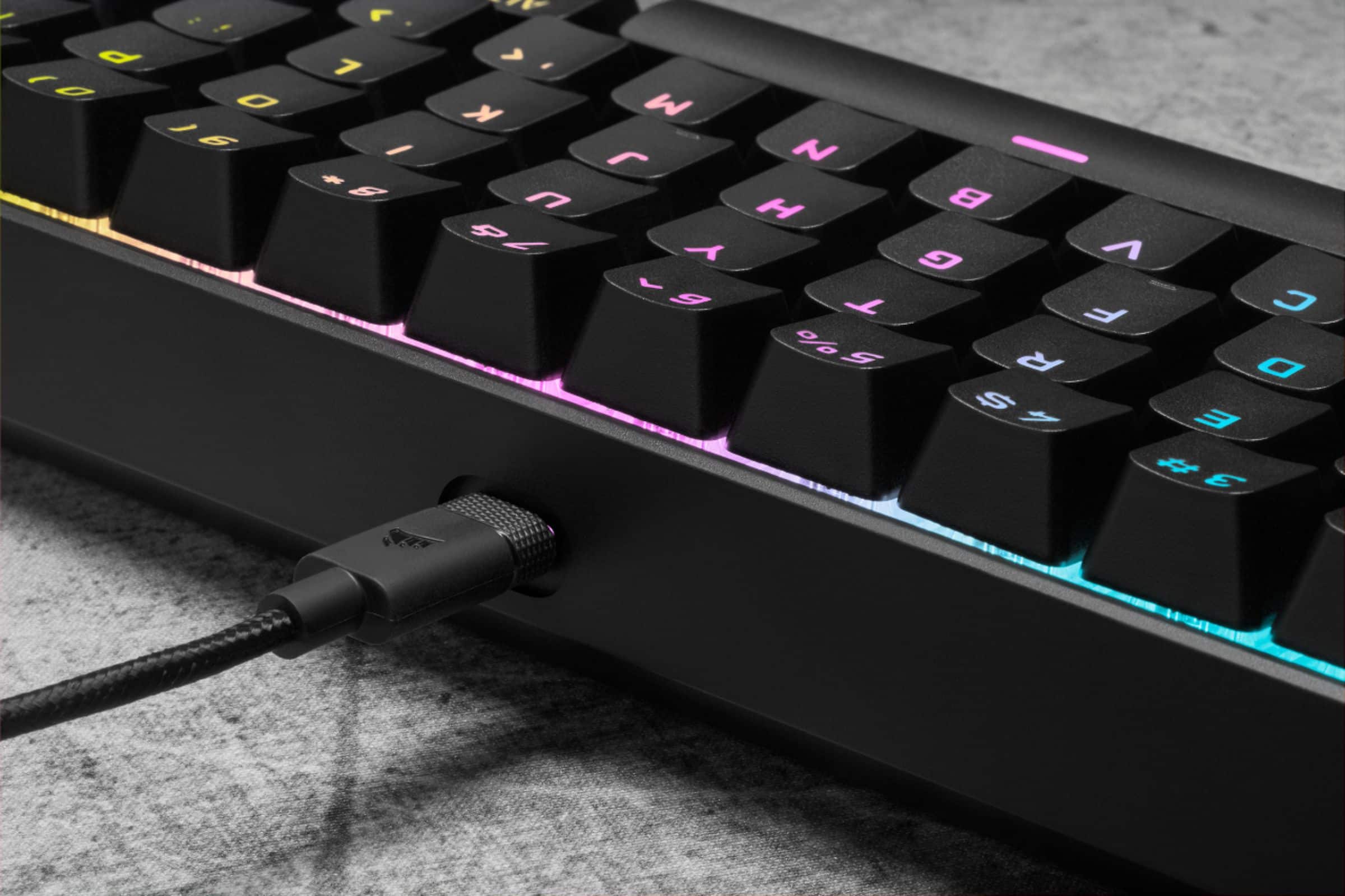 Alt View 22. CORSAIR - K65 RGB Mini Wired 60% Mechanical Cherry MX SPEED Linear Switch Gaming Keyboard with PBT Double-Shot Keycaps - Black.
