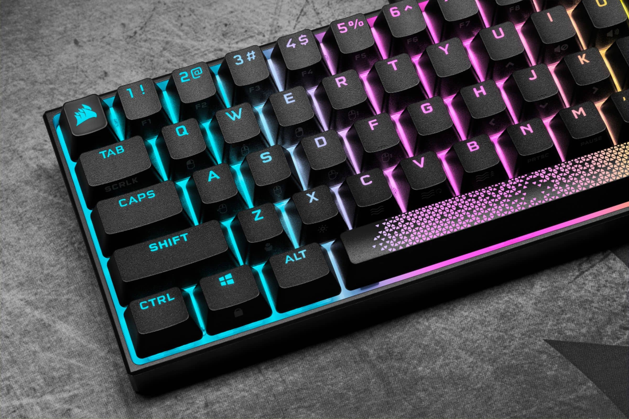 Alt View 25. CORSAIR - K65 RGB Mini Wired 60% Mechanical Cherry MX SPEED Linear Switch Gaming Keyboard with PBT Double-Shot Keycaps - Black.