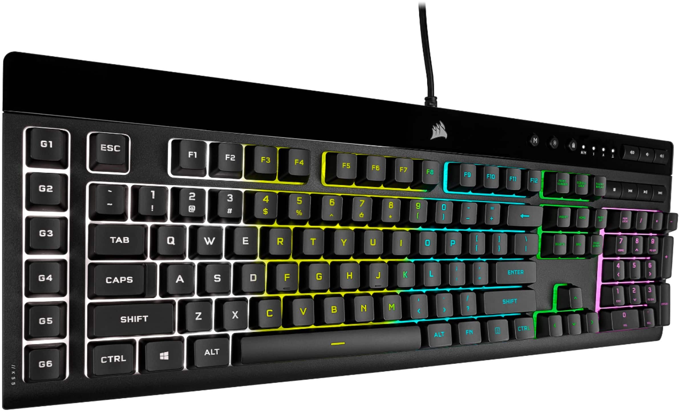 Alt View 12. CORSAIR - K55 RGB Pro Full-size Wired Dome Membrane Gaming Keyboard with Elgato Stream Deck Software Integration - Black.