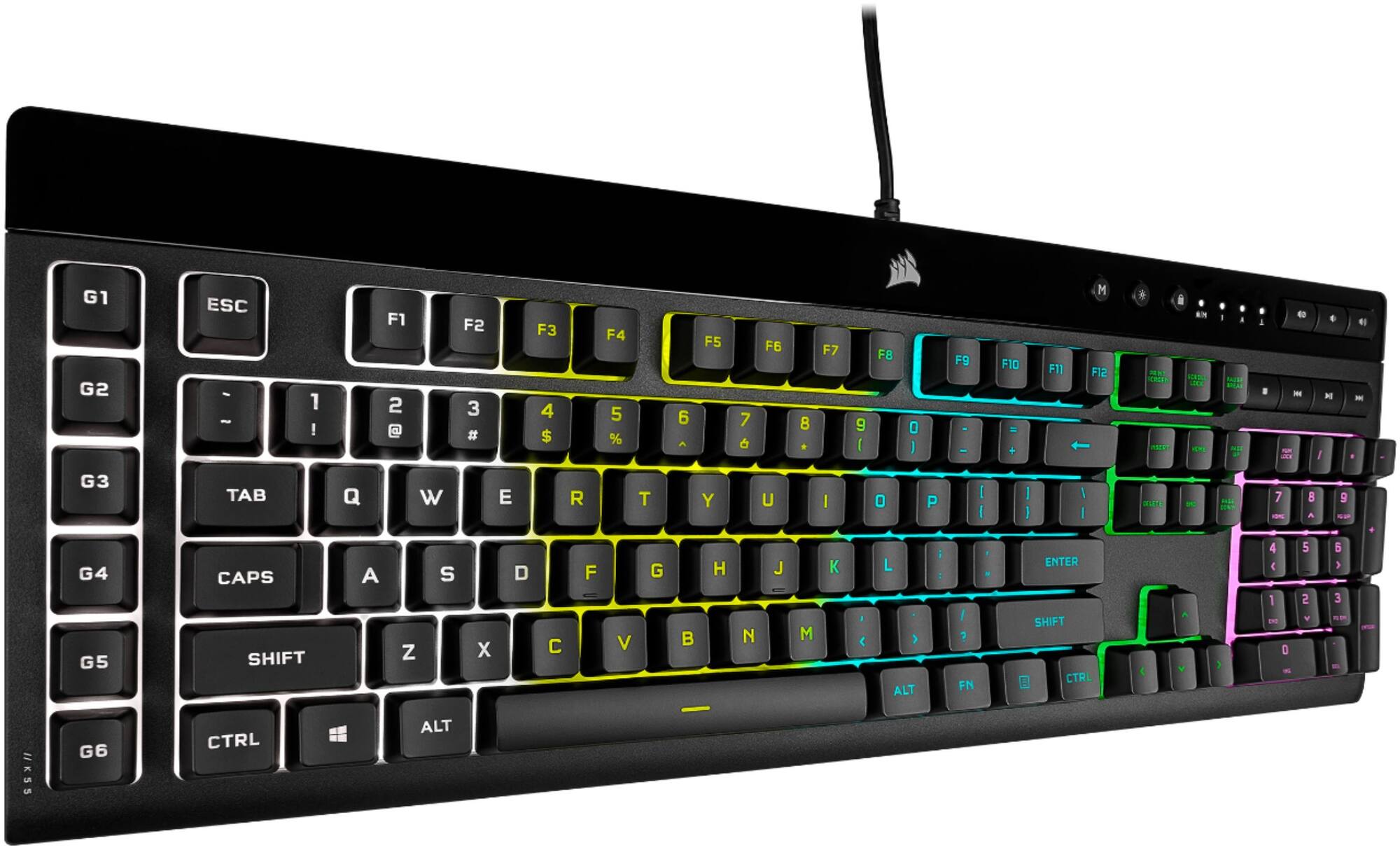 Zoom in on Alt View 12. CORSAIR - K55 RGB Pro Full-size Wired Dome Membrane Gaming Keyboard with Elgato Stream Deck Software Integration - Black.