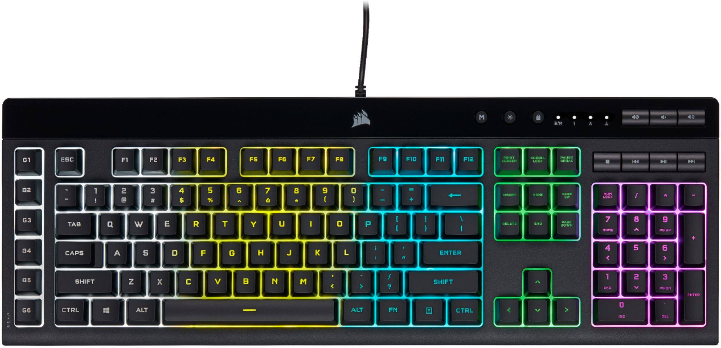 Alt View 14. CORSAIR - K55 RGB Pro Full-size Wired Dome Membrane Gaming Keyboard with Elgato Stream Deck Software Integration - Black.