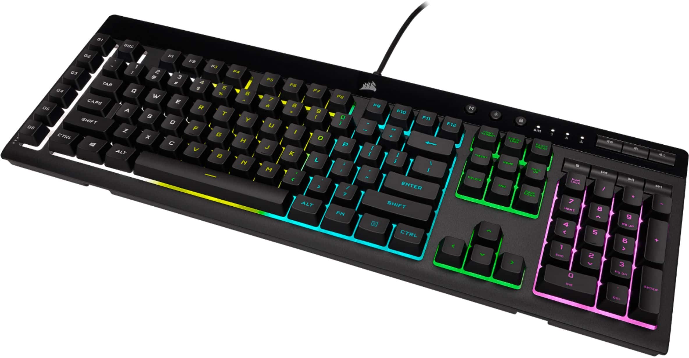 Alt View 16. CORSAIR - K55 RGB Pro Full-size Wired Dome Membrane Gaming Keyboard with Elgato Stream Deck Software Integration - Black.