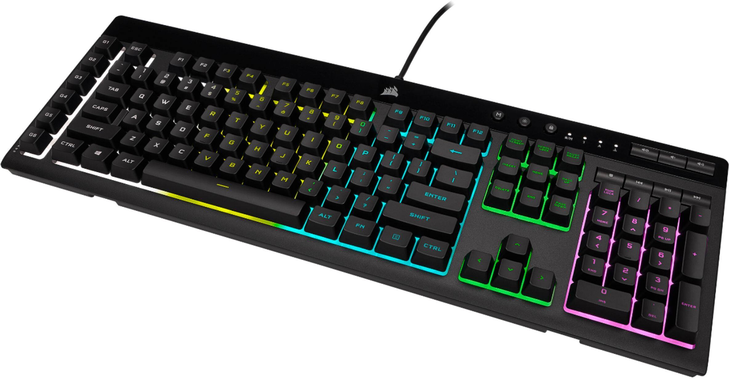 Alt View 16. CORSAIR - K55 RGB Pro Full-size Wired Dome Membrane Gaming Keyboard with Elgato Stream Deck Software Integration - Black.
