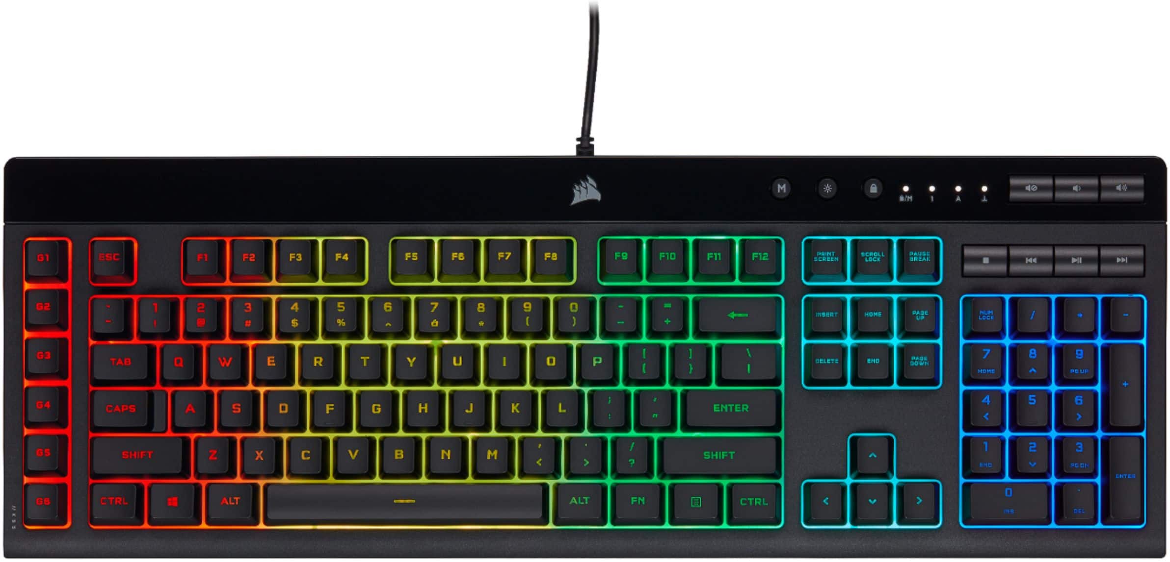 Alt View 19. CORSAIR - K55 RGB Pro Full-size Wired Dome Membrane Gaming Keyboard with Elgato Stream Deck Software Integration - Black.