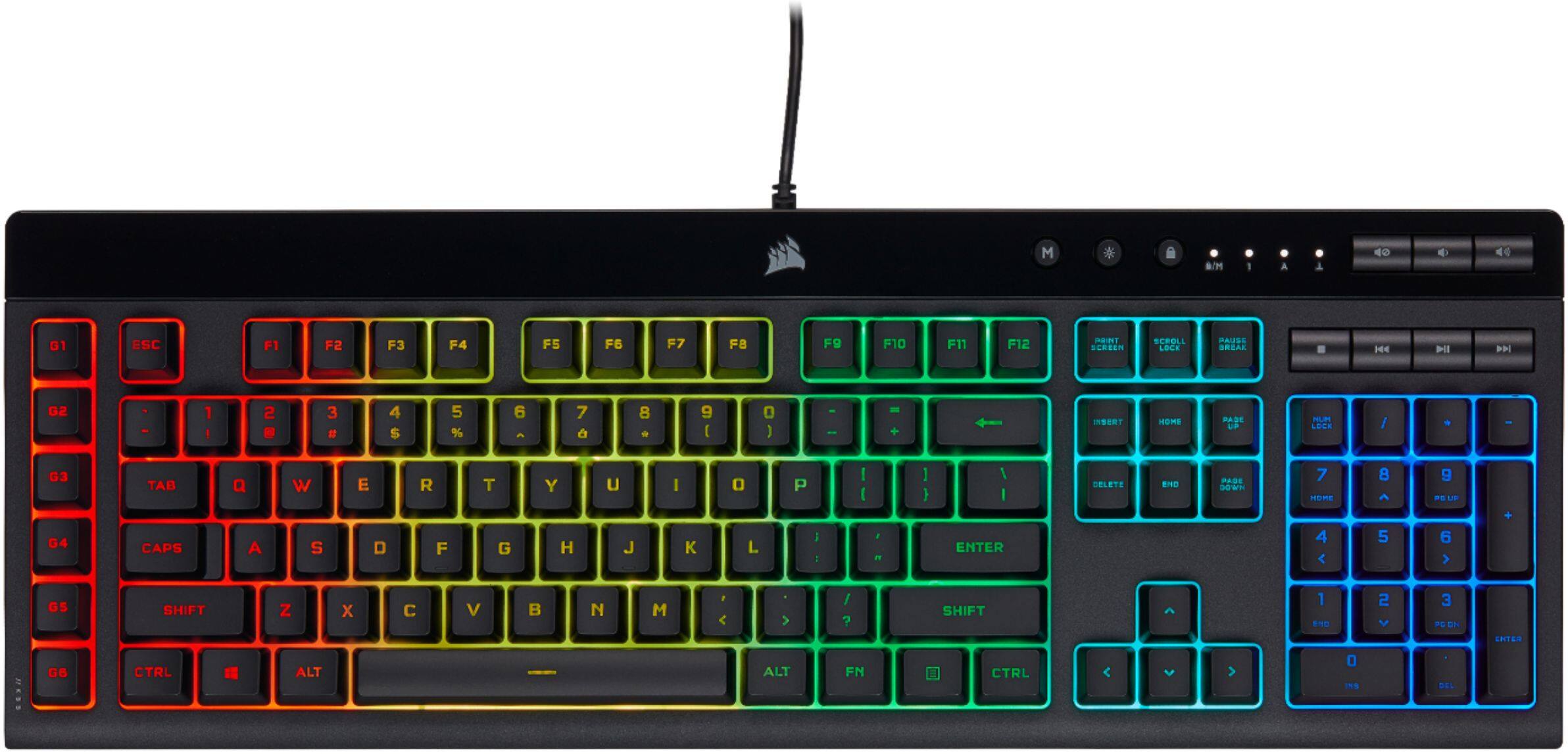 Alt View 19. CORSAIR - K55 RGB Pro Full-size Wired Dome Membrane Gaming Keyboard with Elgato Stream Deck Software Integration - Black.