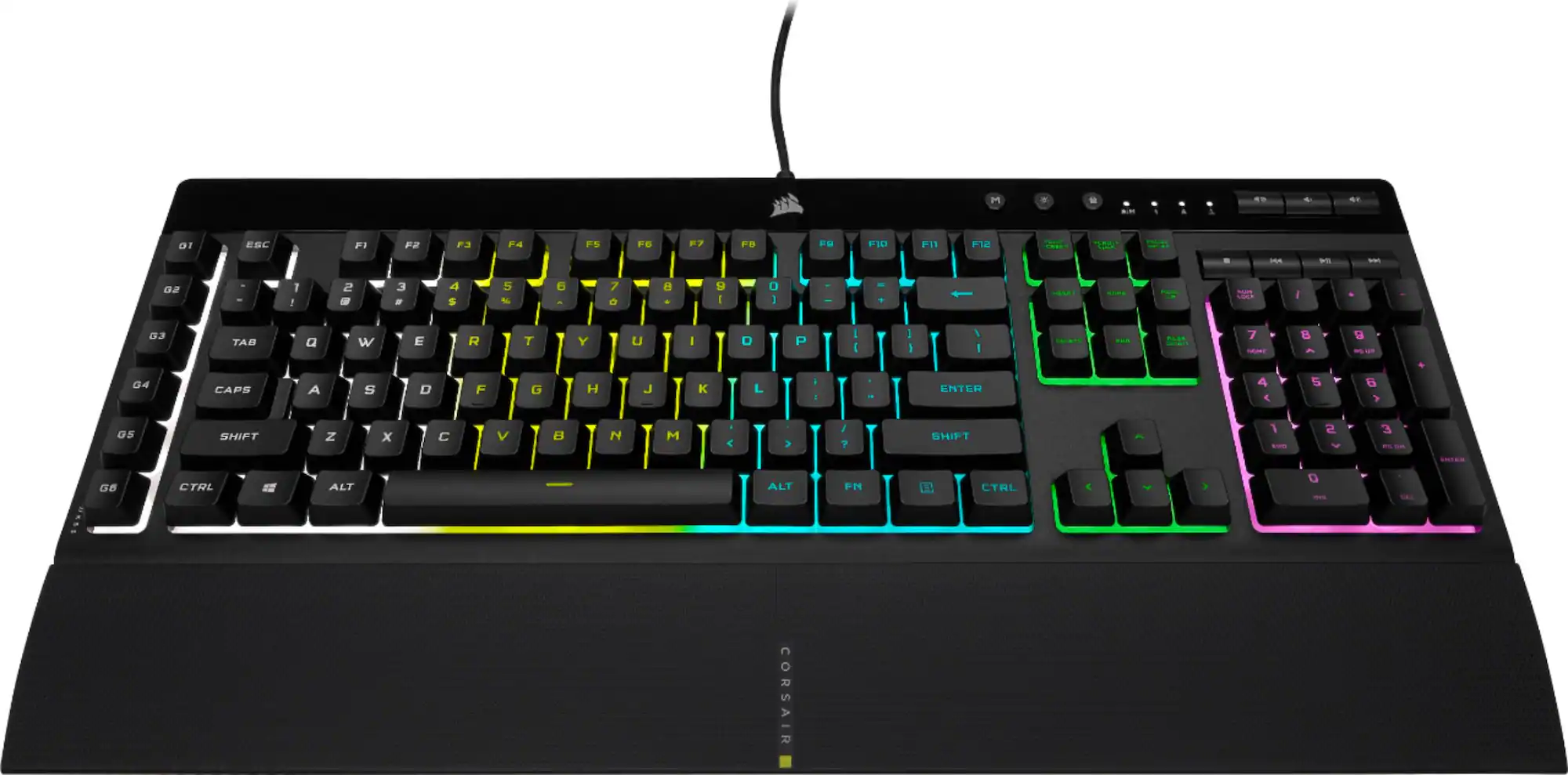 Zoom in on Left. CORSAIR - K55 RGB Pro Full-size Wired Dome Membrane Gaming Keyboard with Elgato Stream Deck Software Integration - Black.