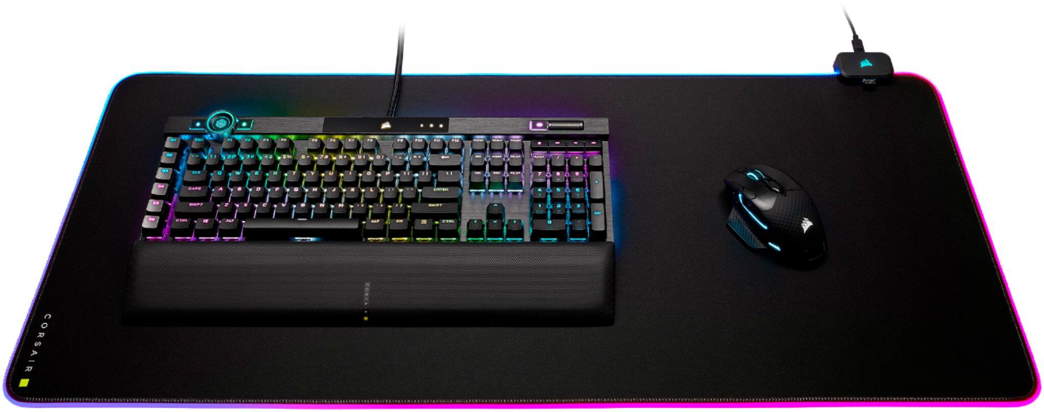 Alt View 13. CORSAIR - MM700 RGB Extended Cloth Gaming Mouse Pad - Black.