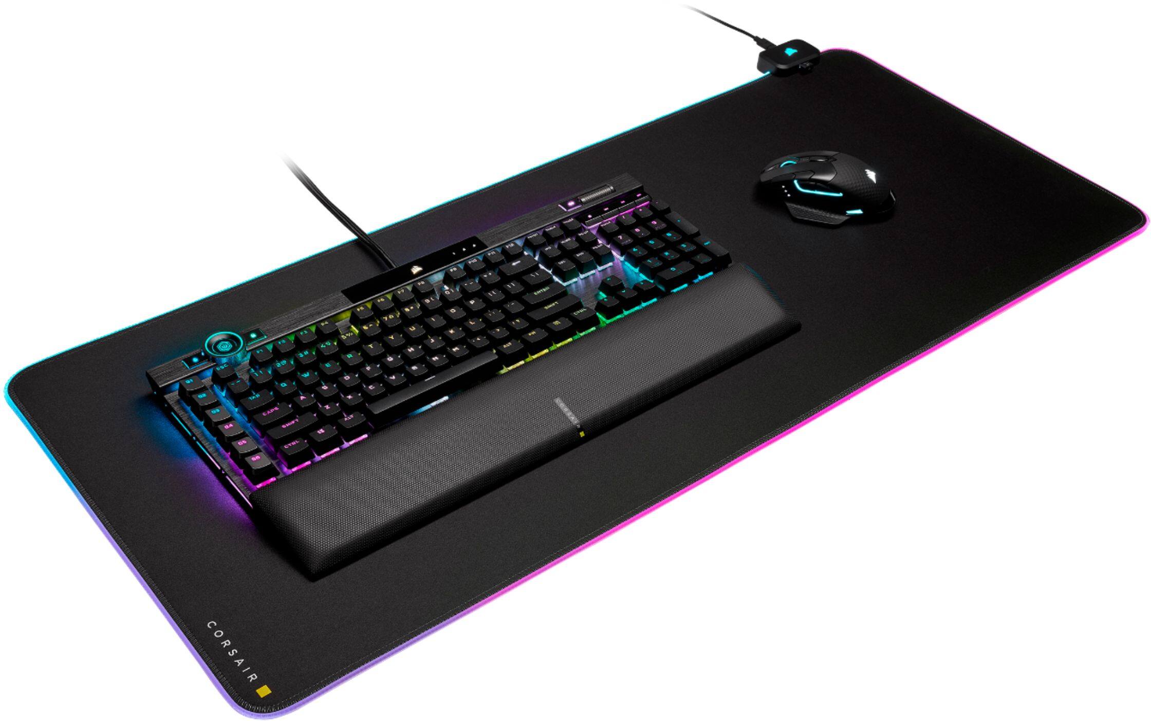 Alt View 14. CORSAIR - MM700 RGB Extended Cloth Gaming Mouse Pad - Black.