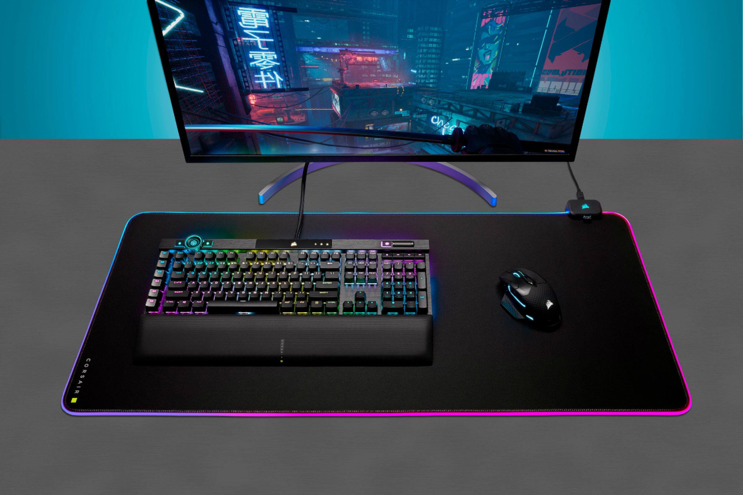 Alt View 24. CORSAIR - MM700 RGB Extended Cloth Gaming Mouse Pad - Black.