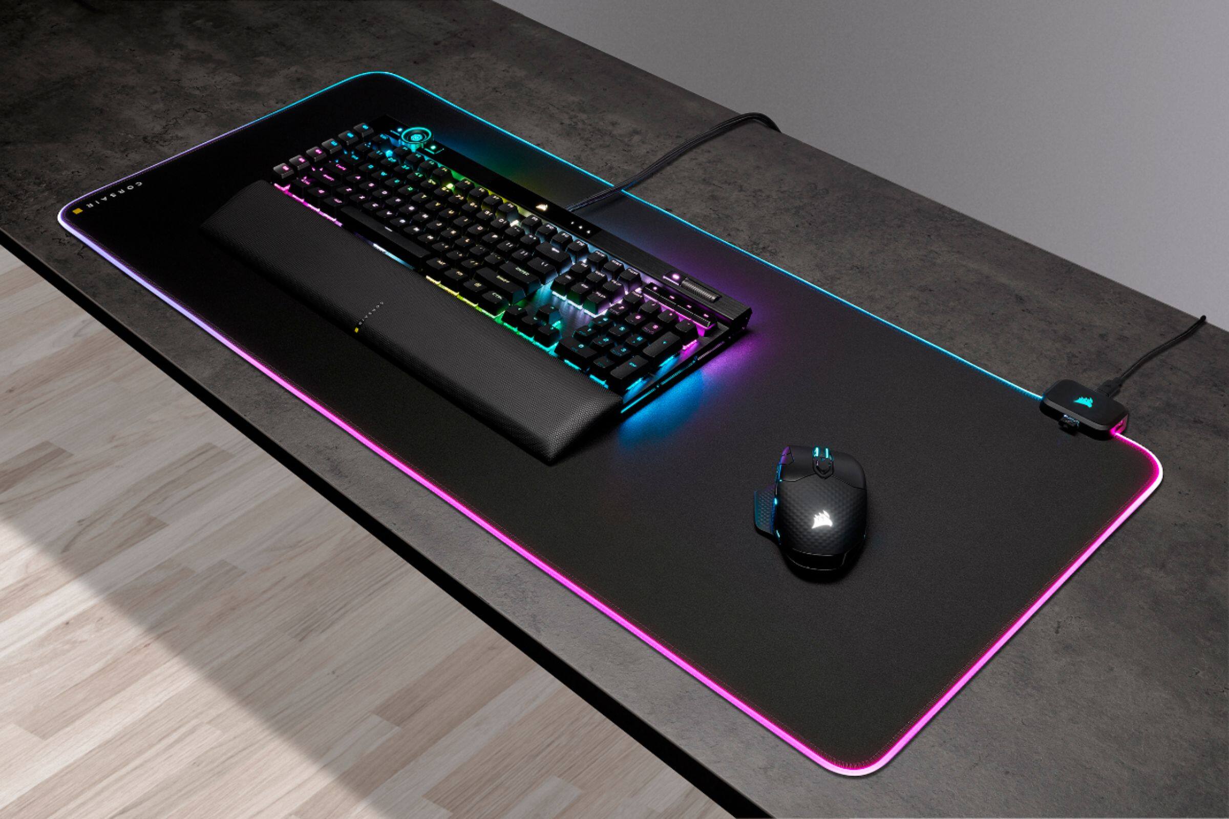 Alt View 26. CORSAIR - MM700 RGB Extended Cloth Gaming Mouse Pad - Black.