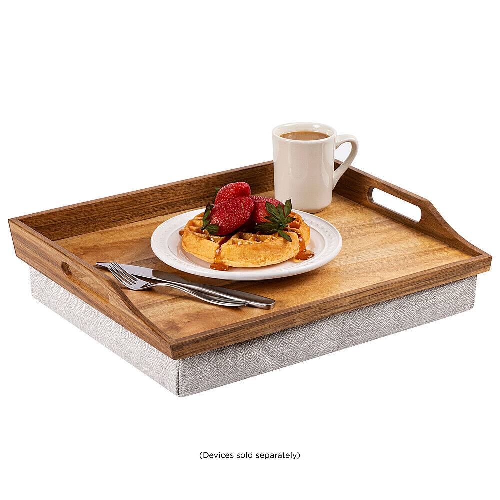 Front. Rossie Home - Acacia Lap Tray for 15.6" Laptop - Golden Saddle.