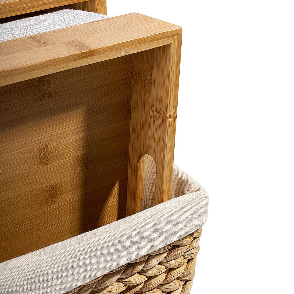 Alt View 13. Rossie Home - Lap Tray set of 2 with Basket - Natural Bamboo.