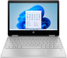 HP - Pavilion x360 2-in-1 11.6" Touch-Screen Laptop - Intel Pentium Silver - 4GB Memory - 128GB SSD - Natural Silver - Front_Zoom