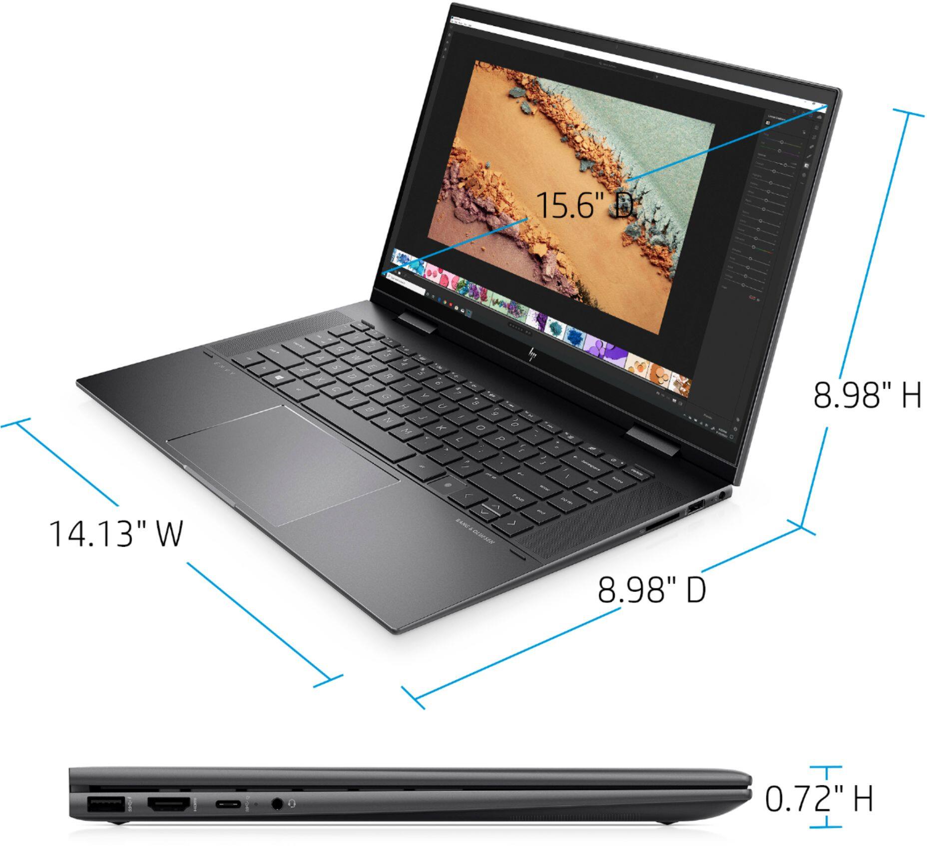 Alt View 12. HP - ENVY x360 2-in-1 15.6" Touch-Screen Laptop - AMD Ryzen 7 - 8GB Memory - 512GB SSD.