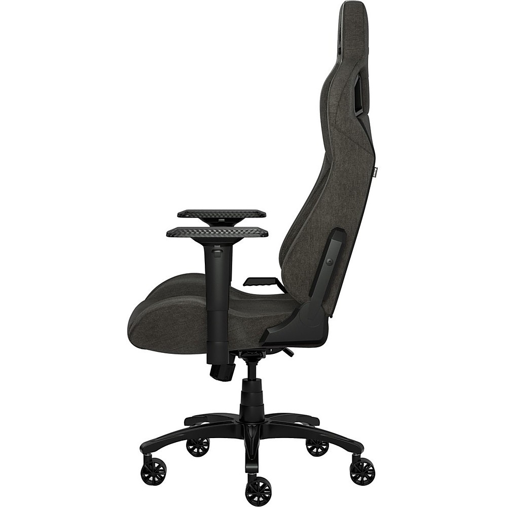 Polyester Fabric Gaming Office Chair Grey/Black Breathable Soft Fabric Exterior, Padded Neck Cushion, Memory Foam Lumbar Support, 4D Armrests, 180 Degree Recliner, Easy Assembly Corsair T3 Rush