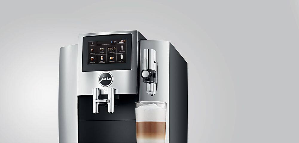 Alt View 11. Jura - S8 Espresso Machine with 15 bars of pressure and Milk Frother - Chrome.
