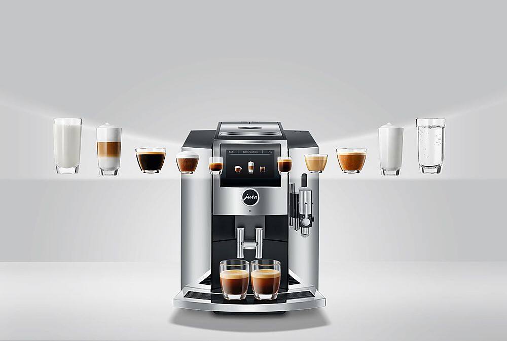 Alt View 19. Jura - S8 Espresso Machine with 15 bars of pressure and Milk Frother - Chrome.