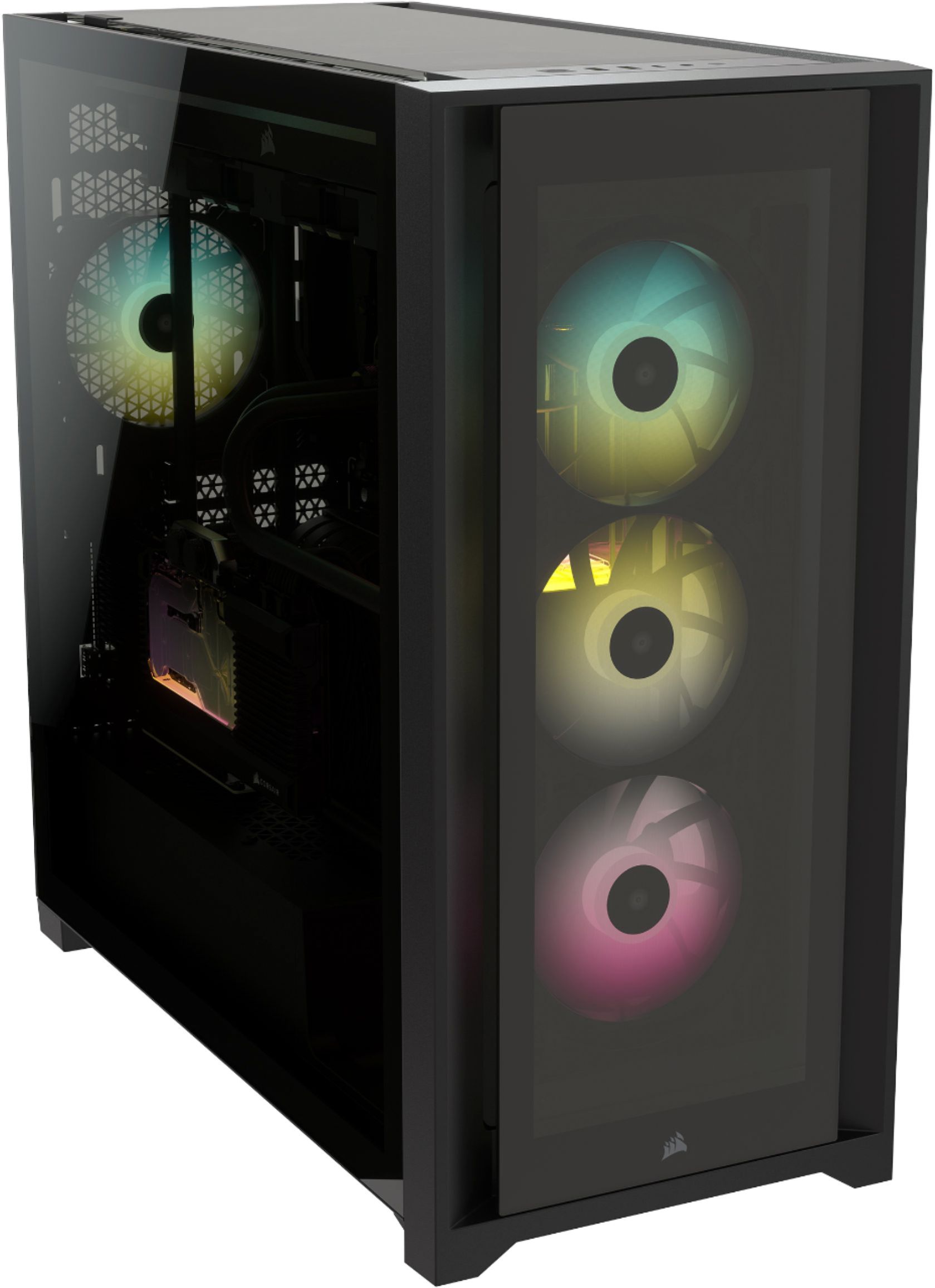 Best Buy: CORSAIR iCUE 5000X ATX RGB Tempered Glass Mid-Tower Black CC ...