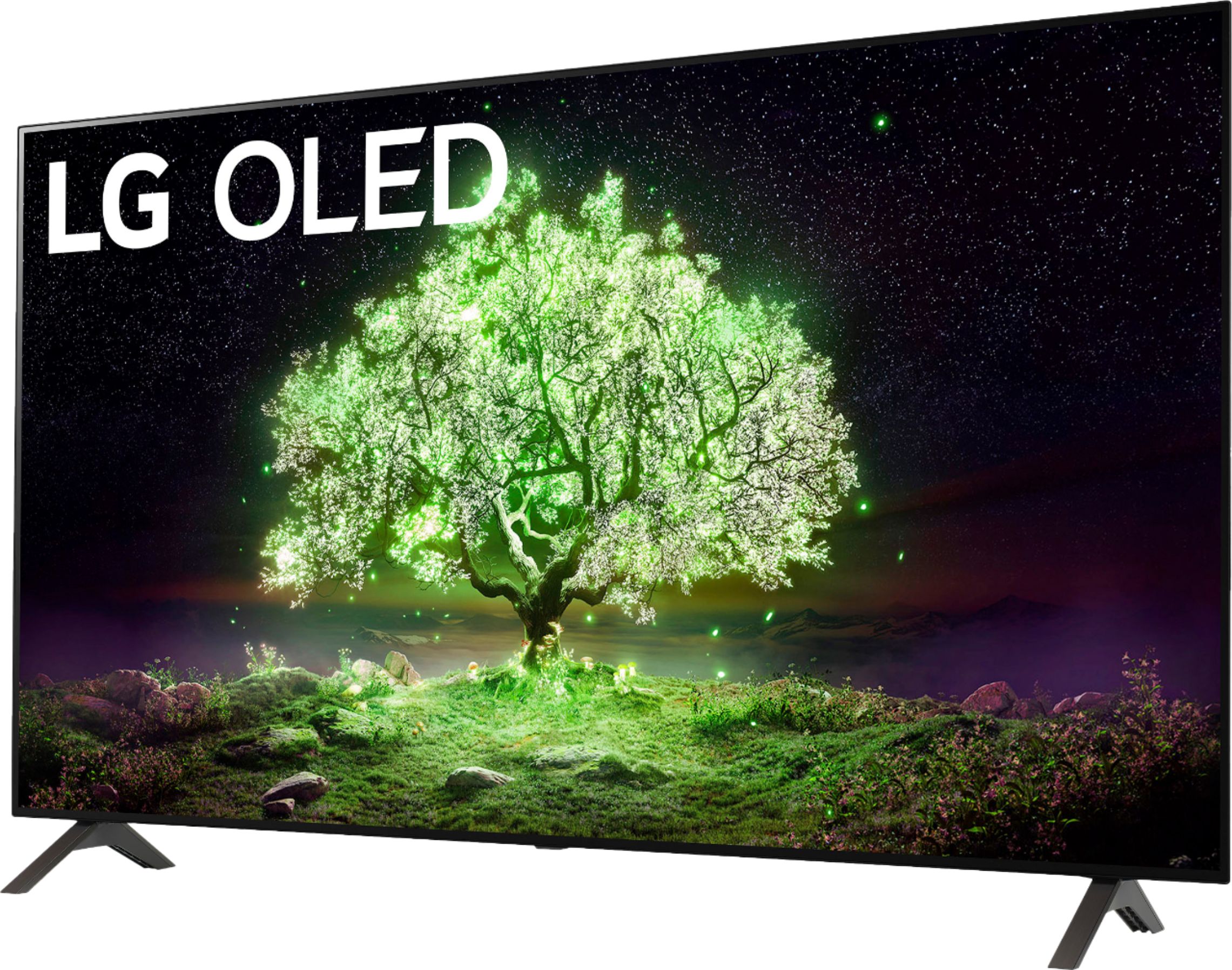 Left View: LG - 55" Class A1 Series OLED 4K UHD Smart webOS TV