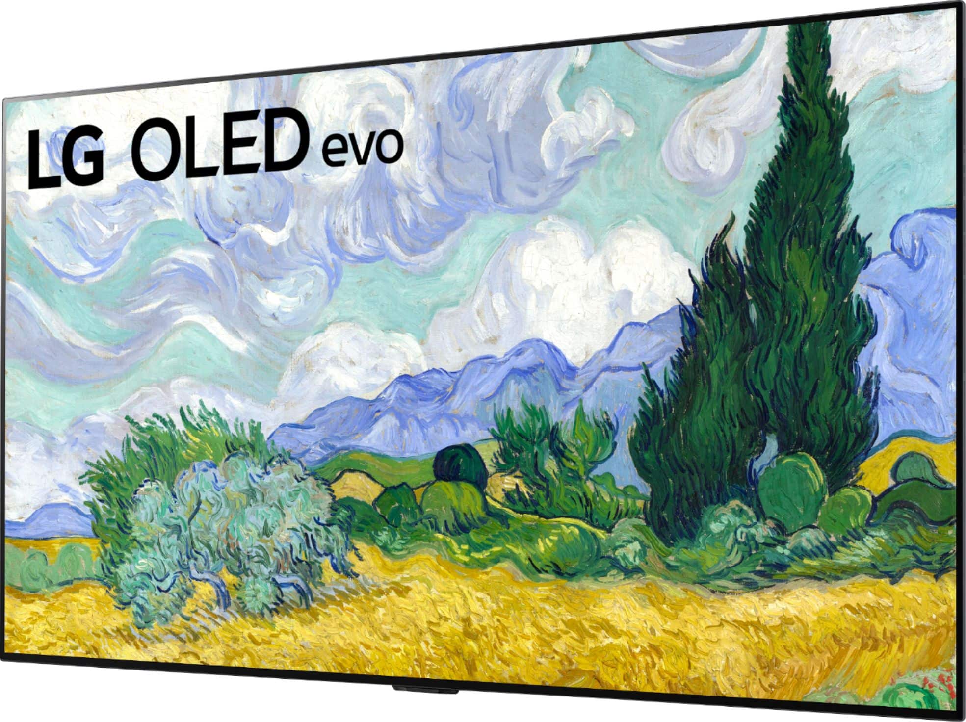 Left. LG - 55" Class G1 Series OLED evo 4K UHD Smart webOS TV with Gallery Design - Dark Grey.