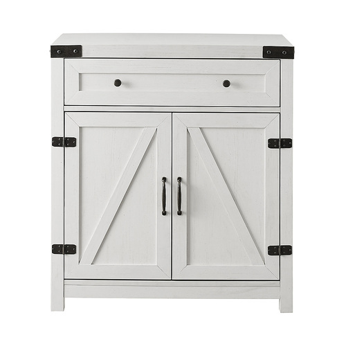 Walker Edison - 30” Modern Farmhouse Double Door Accent Cabinet - Brushed White