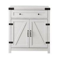 Walker Edison - 30” Modern Farmhouse Double Door Accent Cabinet - Brushed White - Front_Zoom