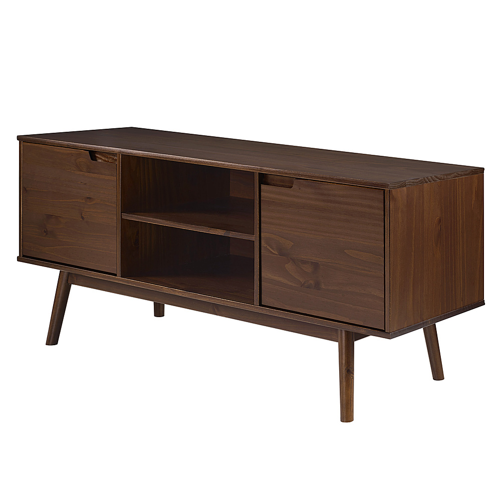 Angle View: Walker Edison - Modern 2 Door TV Console for TV's up to 65" - Walnut