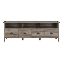 Walker Edison - Industrial Farmhouse TV Stand for TV's up to 80" - Grey Wash - Front_Zoom