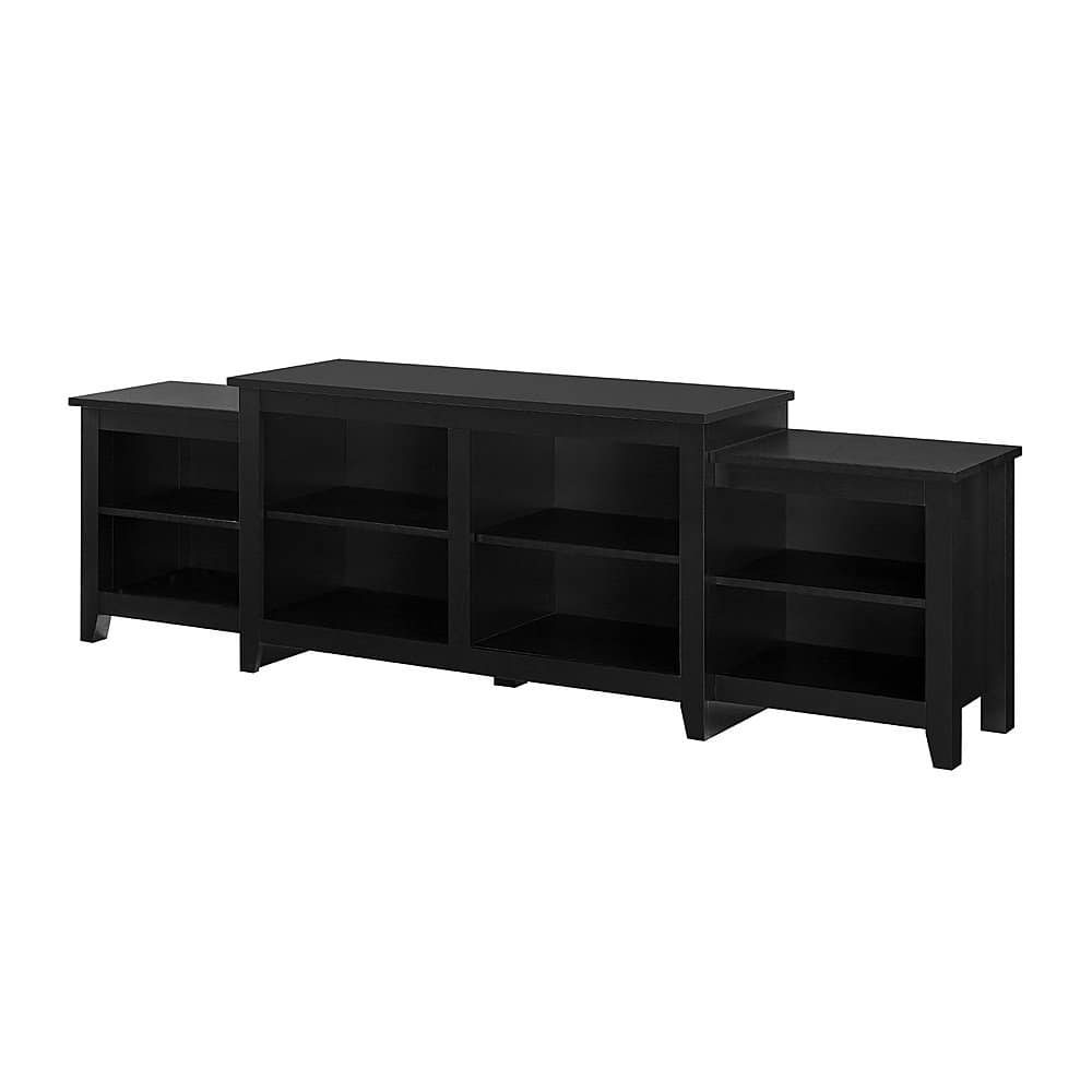 Angle View: Walker Edison - Transitional Tiered TV Stand for TV's up to 50" - Solid Black