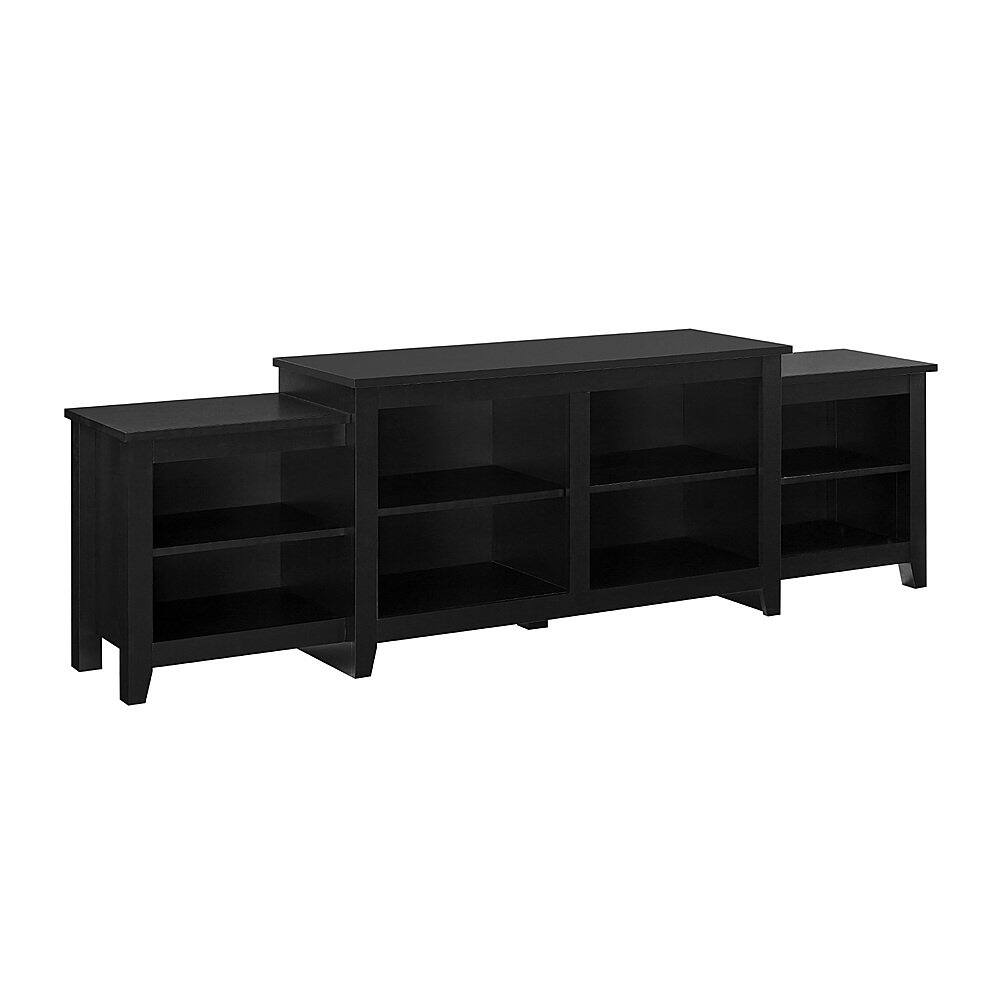 Left View: Walker Edison - Transitional Tiered TV Stand for TV's up to 50" - Solid Black