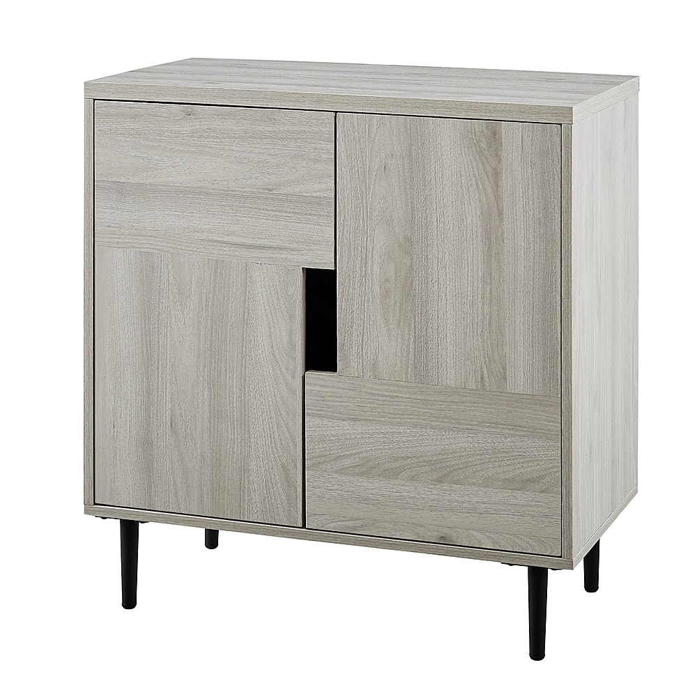 Angle View: Walker Edison - 30" Contemporary Accent Cabinet - Birch/Magenta Interior