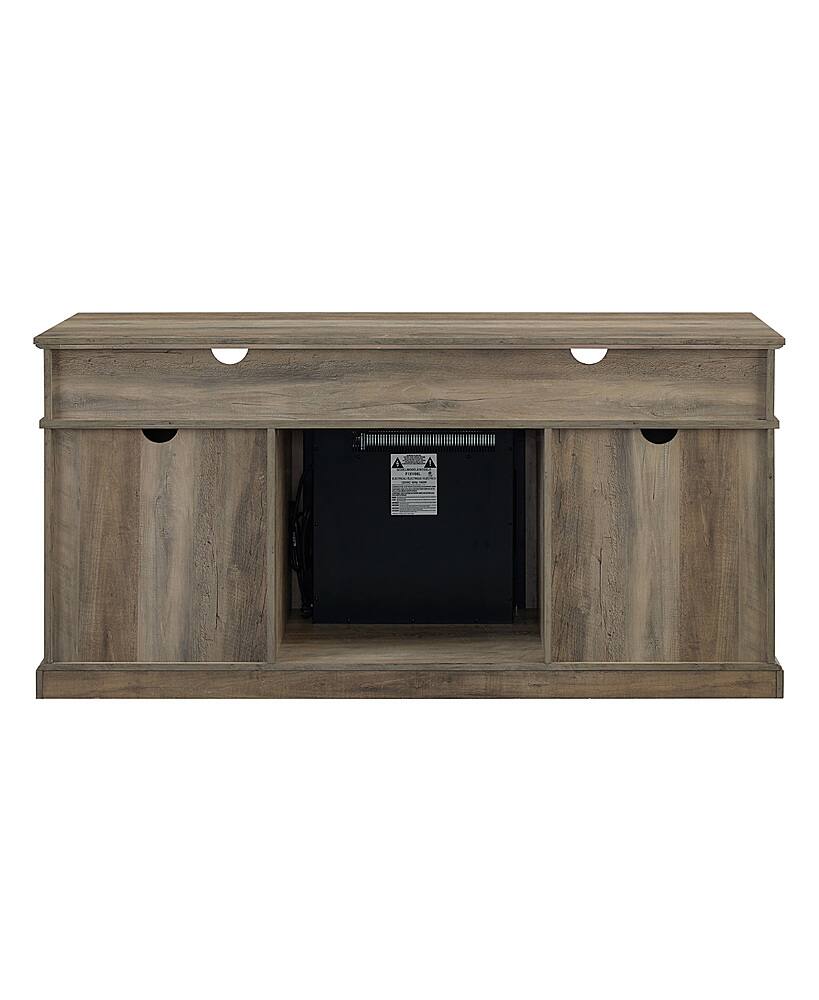 Alt View 2. Walker Edison - Farmhouse Tall Barndoor Soundbar Storage Fireplace TV Stand for Most TVs up to 65" - Grey Wash.