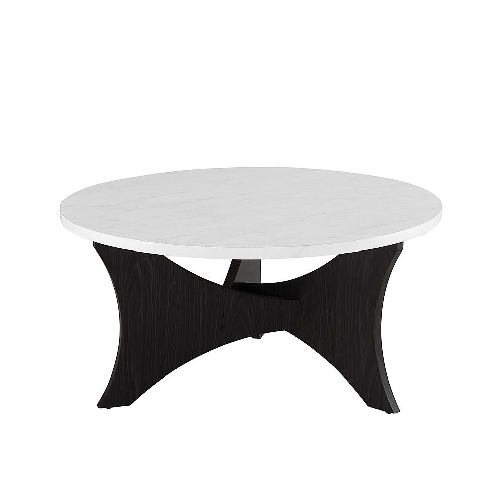 Walker Edison 36” Mid Century Modern 3 Leg Round Coffee Table Faux ...