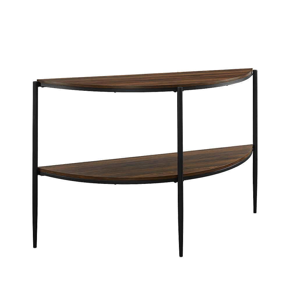 Left View: Walker Edison - 48" Modern Tiered Entry Table - Dark Walnut