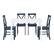 Front. Walker Edison - Modern Farmhouse Solid Wood 5 Piece Dining Set - White/Navy.