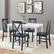 Alt View 13. Walker Edison - Modern Farmhouse Solid Wood 5 Piece Dining Set - White/Navy.