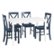 Walker Edison Modern Farmhouse Solid Wood 5 Piece Dining Set White/Navy ...