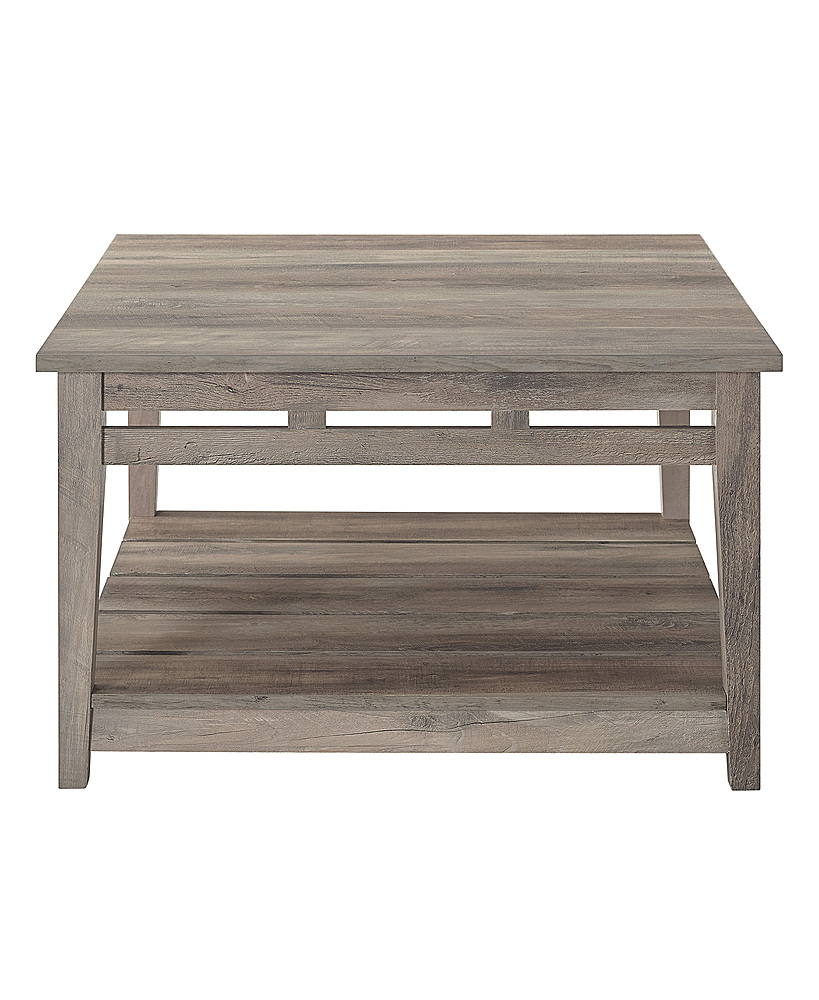 Walker Edison - 30" Cottage Square Coffee Table - Grey Wash
