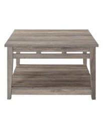 Walker Edison - 30" Cottage Square Coffee Table - Grey Wash - Front_Zoom