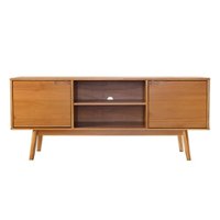 Walker Edison - Modern 2 Door TV Console for TV's up to 65" - Caramel - Front_Zoom