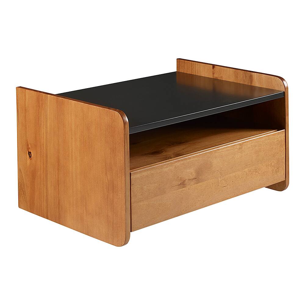 Angle View: Walker Edison - Modern Floating Nightstand with Drawer - Caramel