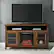 Alt View 11. Walker Edison - 58" Tall Glass Two Door Soundbar Storage Fireplace TV Stand for Most TVs Up to 65" - Rustic Oak.