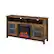 Left. Walker Edison - 58" Tall Glass Two Door Soundbar Storage Fireplace TV Stand for Most TVs Up to 65" - Rustic Oak.